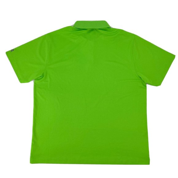 Under Armour Shirt Men 2XL Neon Green Short Sleeve Polo HeatGear Kalahari Resort - Picture 5 of 9